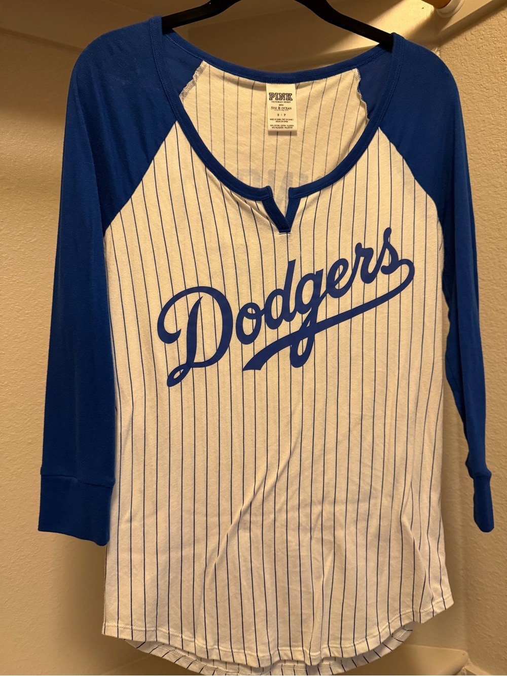 Los Angeles Dodgers PINK Victoria's Secret 5th & Ocean MLB Tee